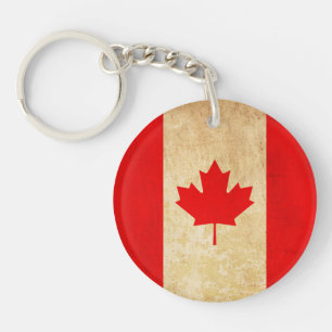 Original Vintage Patriotic National Flag of CANADA Keychain