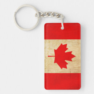 Original Vintage Patriotic National Flag of CANADA Keychain