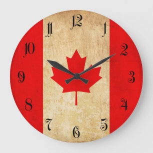 Original Vintage Patriotic National Flag of CANADA Large Clock