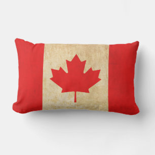 Original Vintage Patriotic National Flag of CANADA Outdoor Pillow