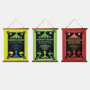 Original Vintages Inspired Circus Art   Hanging Tapestry