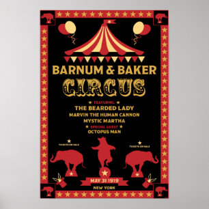 Original Vintages Inspired Circus Art   Poster