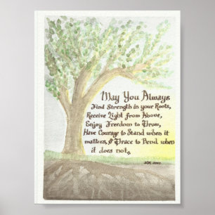Original Watercolor and Blessing Poster