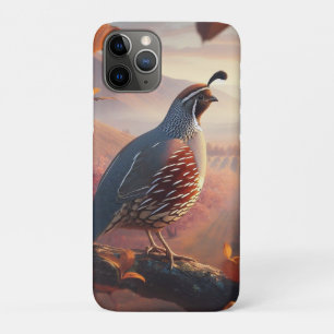 Original Watercolor California Quail Bird iPhone 11 Pro Case