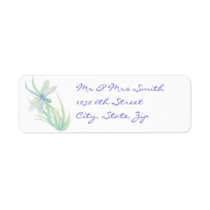 Original Watercolor Dragonfly in Blue and Green