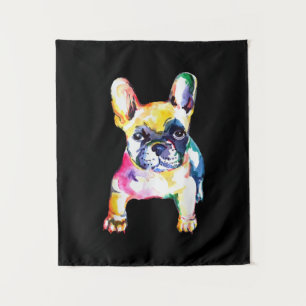 Original Watercolor Hand French Bulldog Gift Tapestry