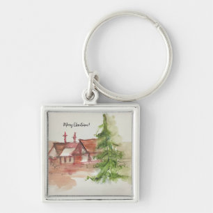 Original watercolor sketch  keychain