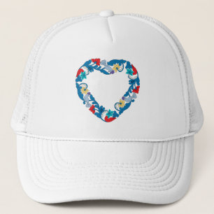 Original Wedding love birds in the flowers heart Trucker Hat