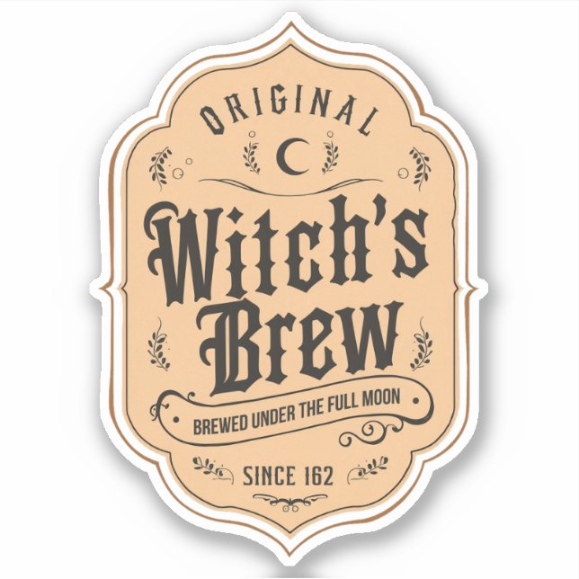 Original Witch's Brew Label Sticker (Front)