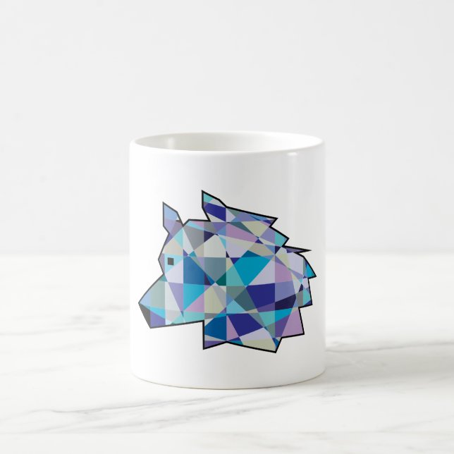 Original Wolf graphic art | Profile Wolf face Coffee Mug (Center)