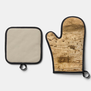 Original Wood Grain .Oven Mitts. Oven Mitt & Pot Holder Set
