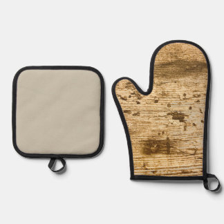 Original Wood Grain .Oven Mitts. Oven Mitt & Pot Holder Set