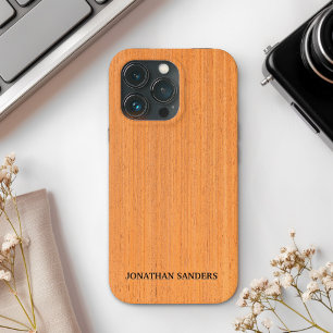 Original Wood Look Brown Color iPhone 13 Pro Case