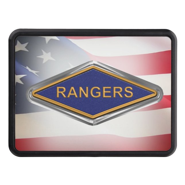 Original WWII Ranger Regiment  American Flag Trailer Hitch Cover (Front)