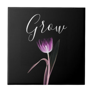 Original X-Ray Style Flower Art Ceramic Tile