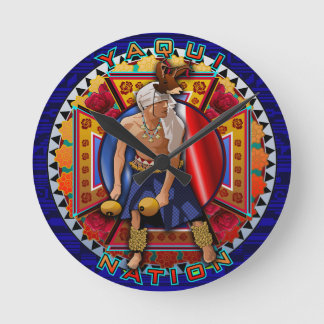 Original Yaqui Nation Deer Dancer Round Clock