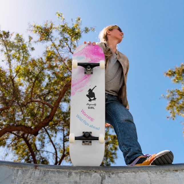 "Originally Girl" skateboard custom caption (Outdoor 1)