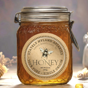 Origine unique Votre nom ici Kraft Miel Étiquette