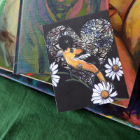 Oriole Bird Daisy Flower Nature Art