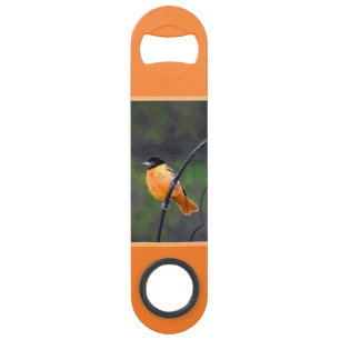 Oriole Painting - Original Bird Art Bar Key
