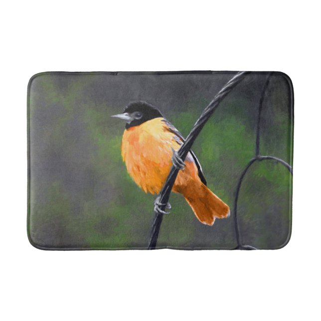 Oriole Painting - Original Bird Art Bath Mat (Front)