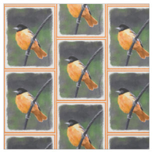 Oriole Painting - Original Bird Art Fabric