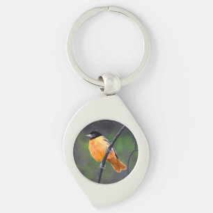 Oriole Painting - Original Bird Art Keychain
