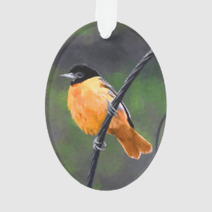 Oriole Painting - Original Bird Art Ornament
