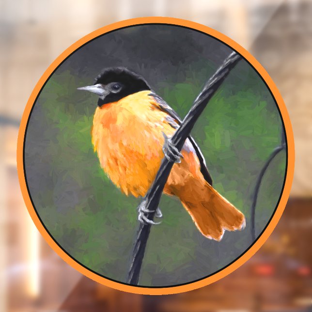 Oriole Painting - Original Bird Art Window Cling (Sheet 2)