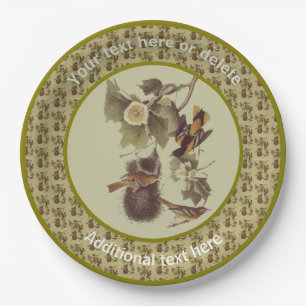 Orioles Vintage Audubon Art Birds Party  Paper Plate