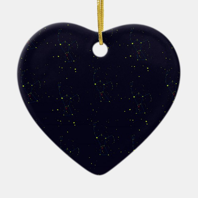 Orion constellation wallpaper ceramic ornament (Front)