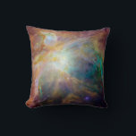 Orion Nebula Astronomy Photo Throw Pillow<br><div class="desc">A bright and colourful outer space photo of the orion nebula. Turquoise yellow and orange ethereal plasma gases with luminous highlights create a colourful composition.</div>
