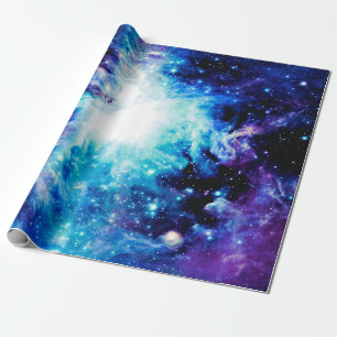 Orion Nebula big Purple Blue Turquoise Wrapping Paper