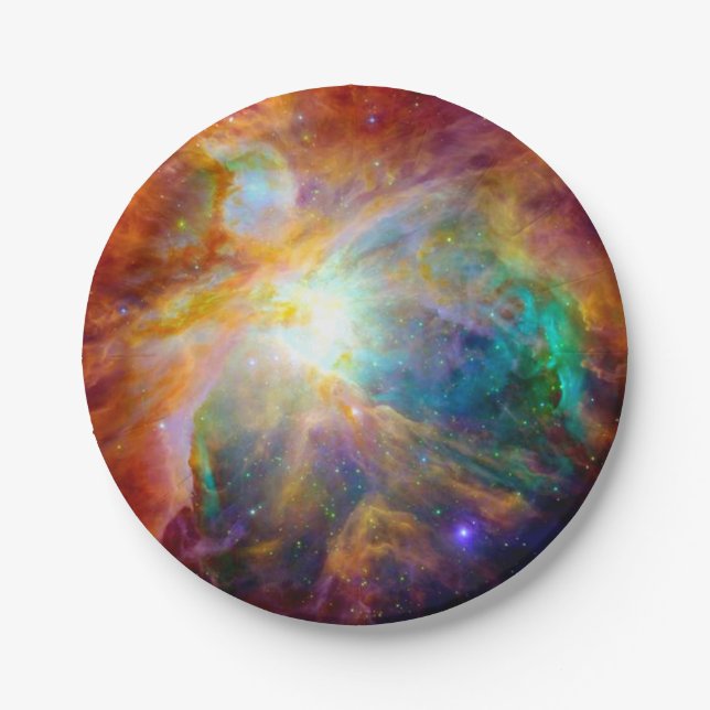 Orion Nebula Colourful Galaxy Paper Plates (Front)