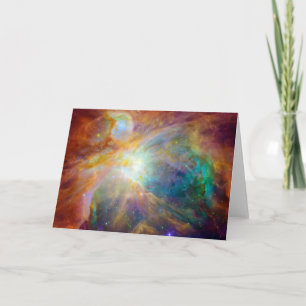 Orion Nebula Hubble Spitzer Space Card