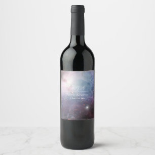 Orion Nebula Messier 78 Pastel Space Photo Wine Label