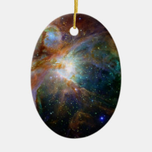 Orion Nebula reddish brown NASA Ceramic Ornament