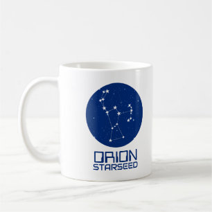 Orion Starseed Mug – Blue & White Cosmic Design
