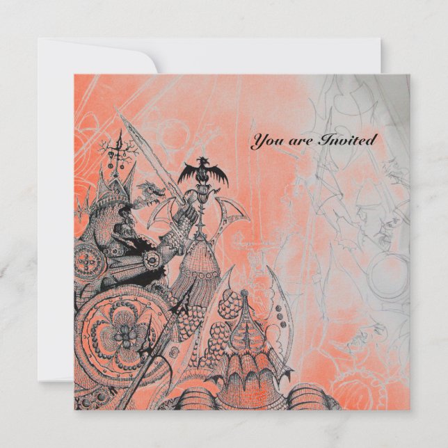 ORK WAR, black white red Invitation (Front)