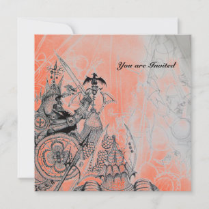 ORK WAR, black white red Invitation