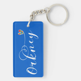 Orkney Flag in Heart, Northern Isles, Scotland Keychain