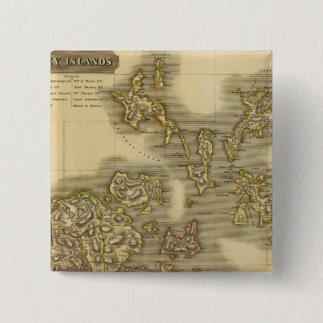 Orkney Islands 2 Inch Square Button (Front)