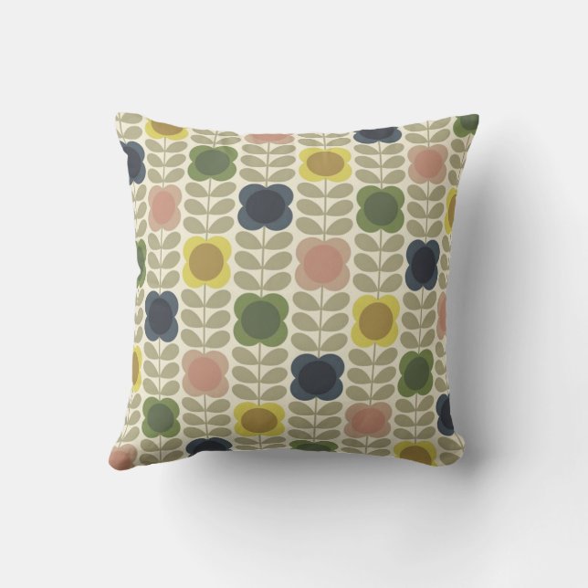 Orla Kiely Floral  Throw Pillow (Back)