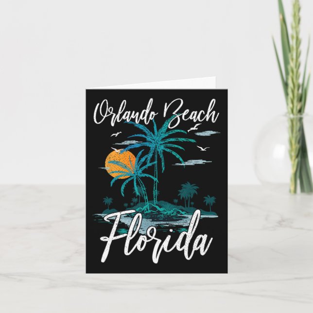 Orlando Beach Florida Family Vacation Palm Tree Su Card (Front)