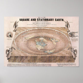 Orlando Ferguson Flat Earth Map Poster