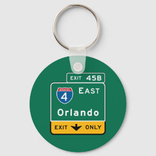 Orlando, FL Road Sign Keychain
