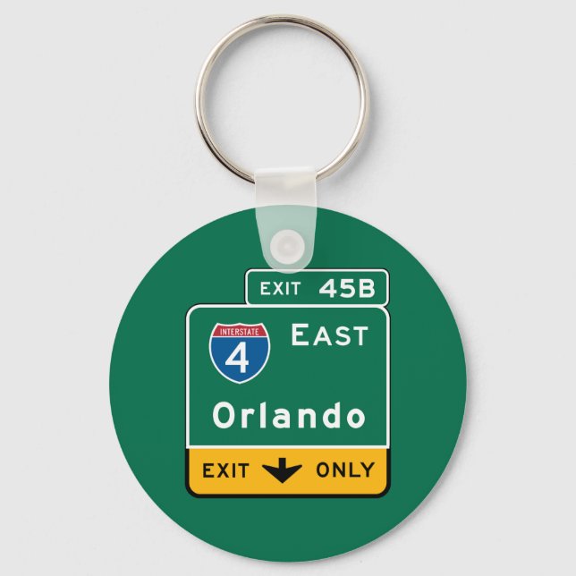 Orlando, FL Road Sign Keychain (Front)