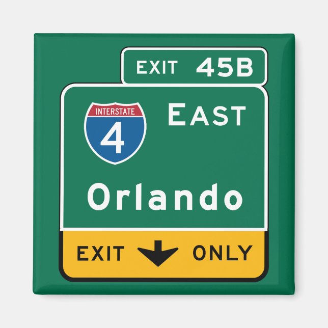 Orlando, FL Road Sign Magnet (Front)