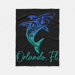 Orlando Fl Shark Scu Diving Surfer Surf Florida Su Fleece Blanket