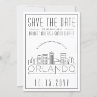 Orlando, Fl Wedding Stylized Skyline Save-the-Date